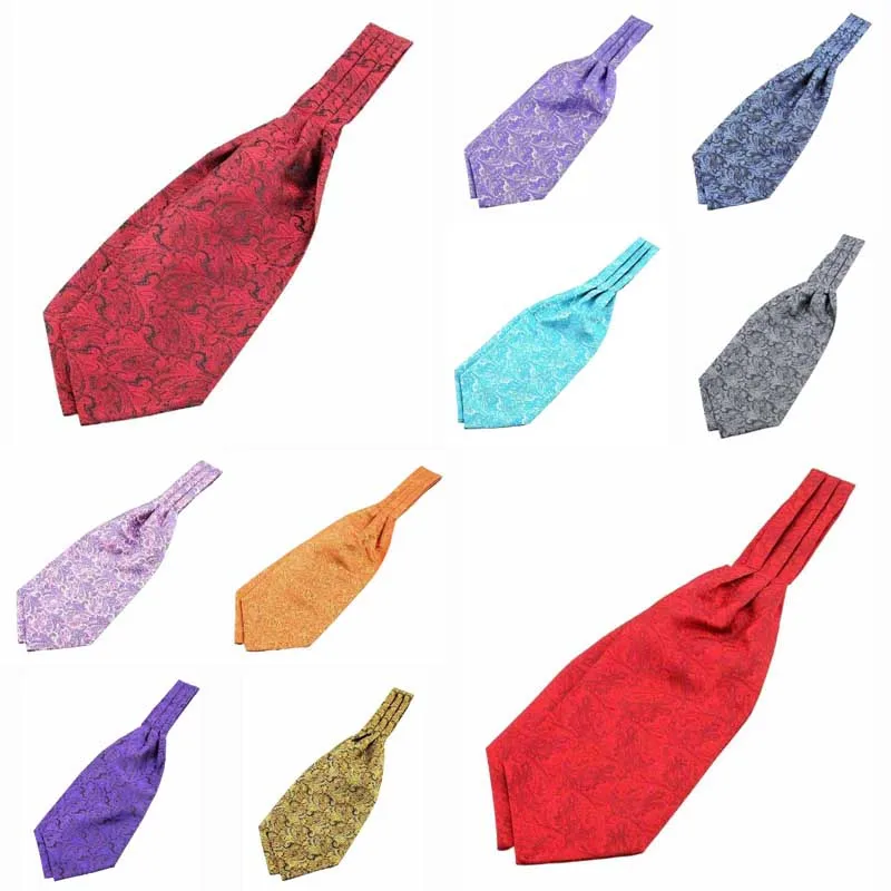 Mens Neck Tie Floral Polka Tie British Ties Cravat Ascot Male Collar Vintage Accessories Chic Wedding MJ656