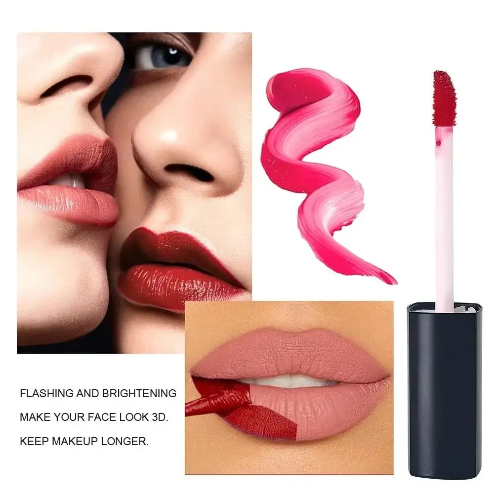 Nieuwe 6-kleuren Lip Liner Peel Langdurige waterdichte matte lippenstift Afscheurbare non-stick cup fluwelen lipglazuur