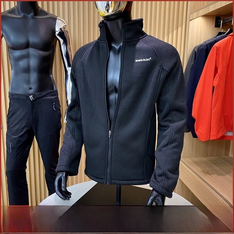 

Men's Fce Lined Jaet Lightweight Warmth Stand Collar Long Sve Stand Fit Youth Faion Autumn Spring Outerwear