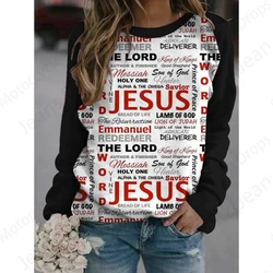 Jesus Christian Sweatshirt Letter 3d Print Hoodie Women Fashion O-neck Hoodies Female Sweats Winter Coat Girl Clothes Sudadera