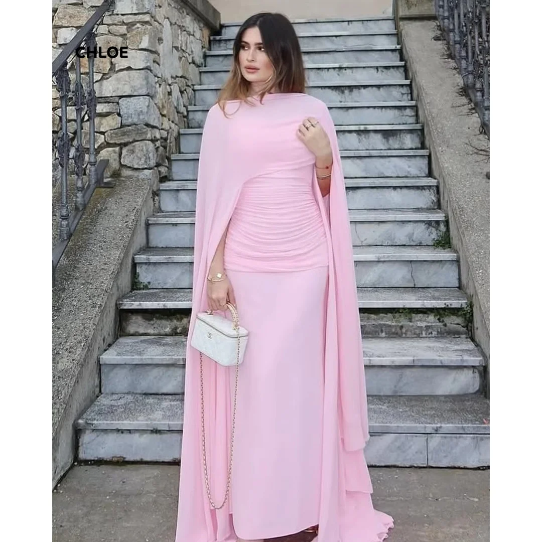 ชุดราตรีแขนกุด ผู้หญิง ชุดเดรสหรูหรา สำหรับงานแต่งงาน  ชุดเดรสทรงเอสั่งตัดได้ สำหรับโอกาสพิเศษ พร้อมผ้าคลุมไหล่ สำหรับงานพรอม