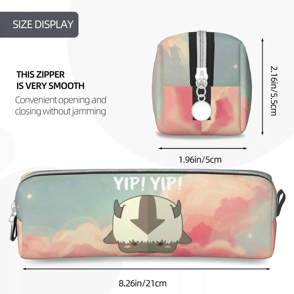 Avatar Merch Pencil Cases Creative Appa Yip Yip Pen Box Bags Kids Big Capacity Office Zipper Pencilcases