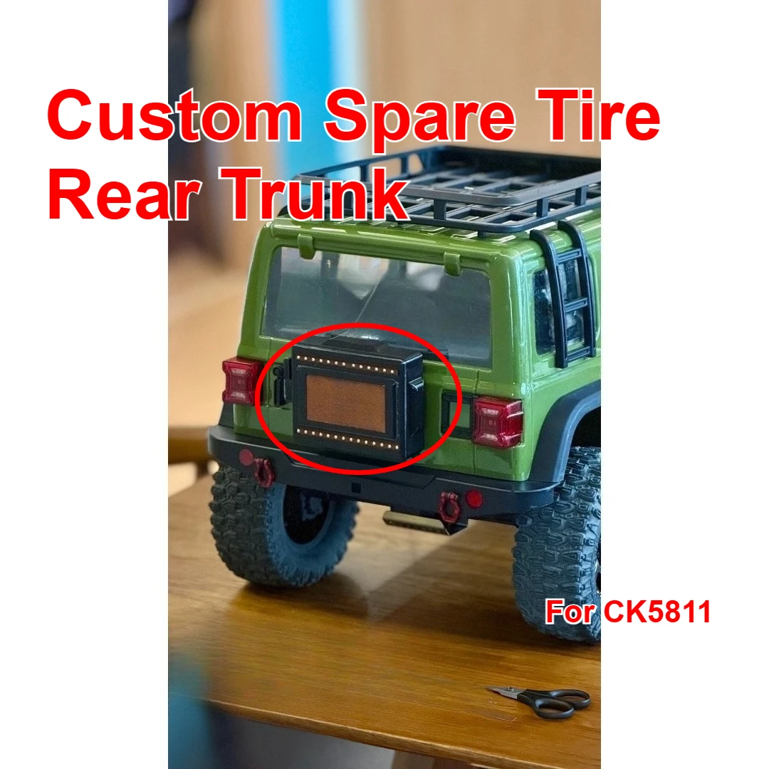 For CK5811 1/7 RC Crawler DIY Vehicle Spare Tire Rear Trunk Custom Model Number Decorative Styling Decor Upgrade Accessories