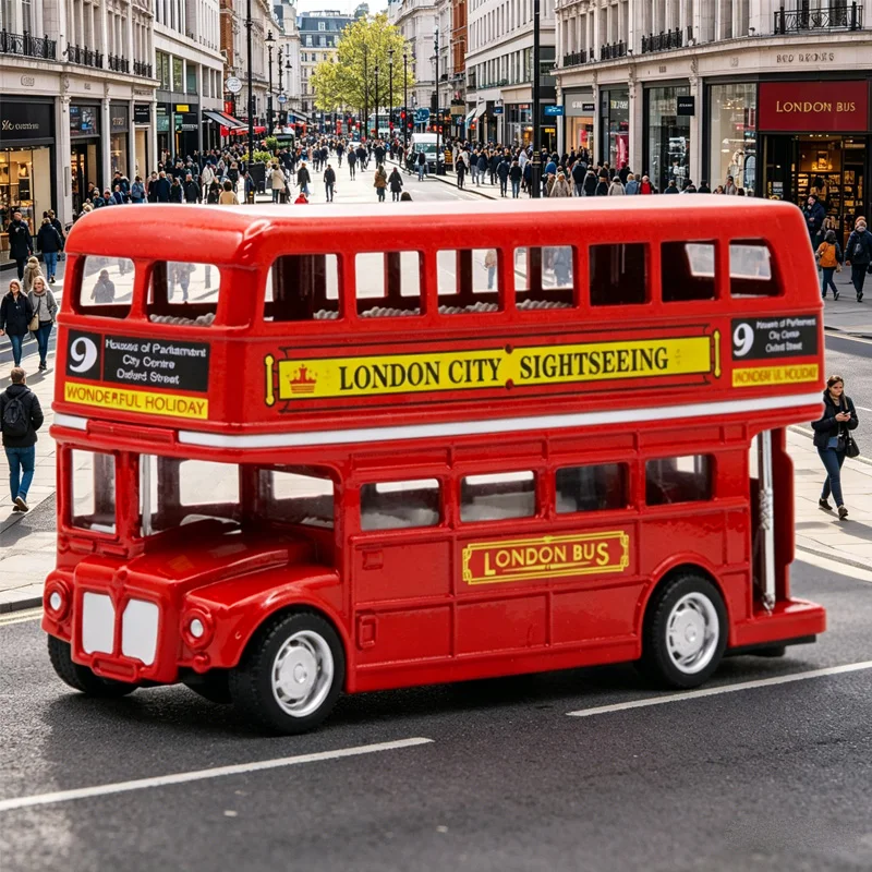 

1:32 Scale Retro London Bus Alloy Model, Educational Toy, Exquisite Ornament, Boys' Toy