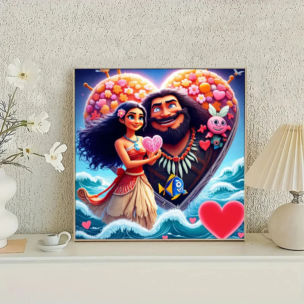 Disney Diamant Malerei Kunst Kits Moana Strass Musikalische Strand Szene 5D Volle Runde Diamant Stickerei Cartoon Landschaft