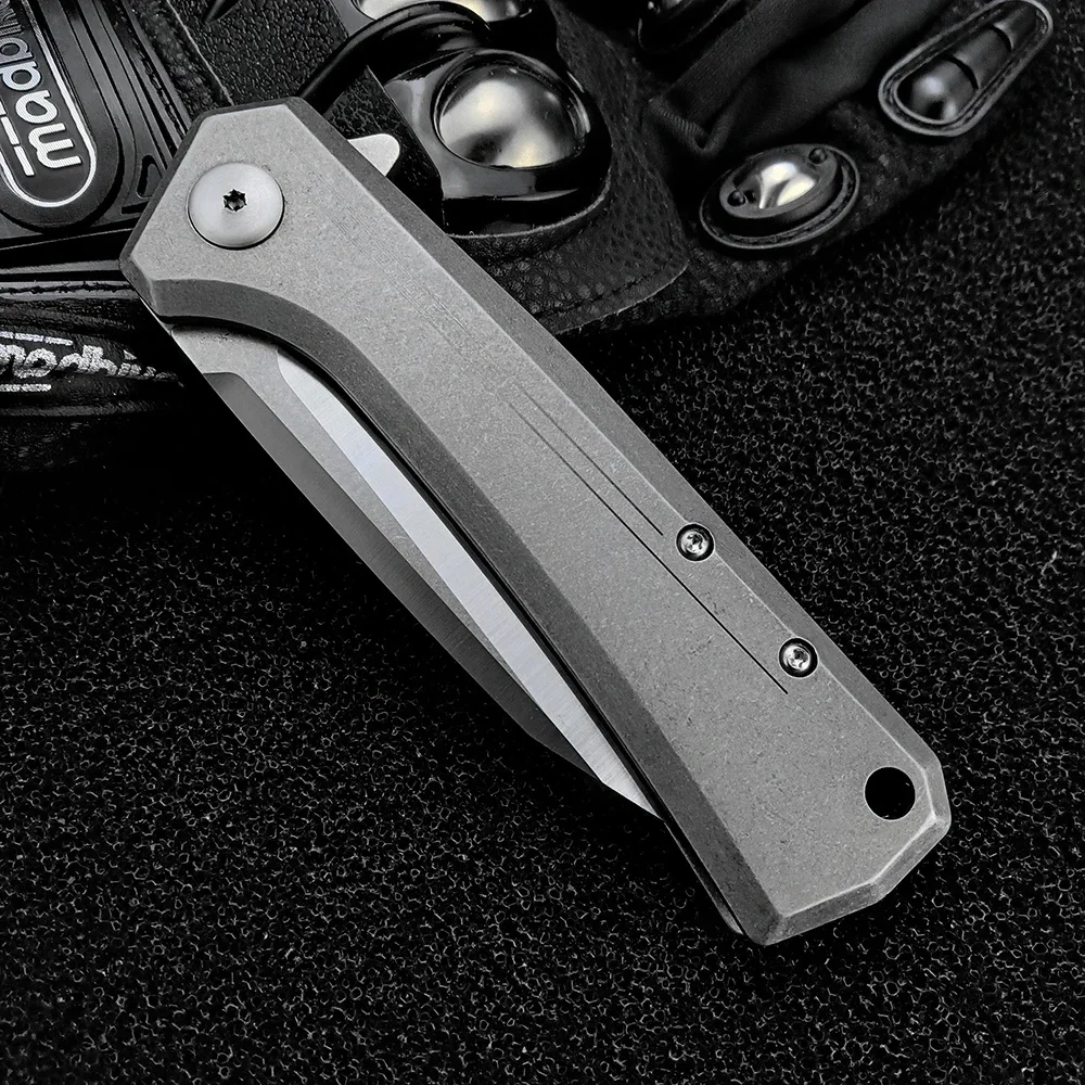 Ball Bearing Flipper Folding Pocket Knife All Steel D2 Steel Blade Camping EDC Self Defense Outdoor Survival Hunting Tools