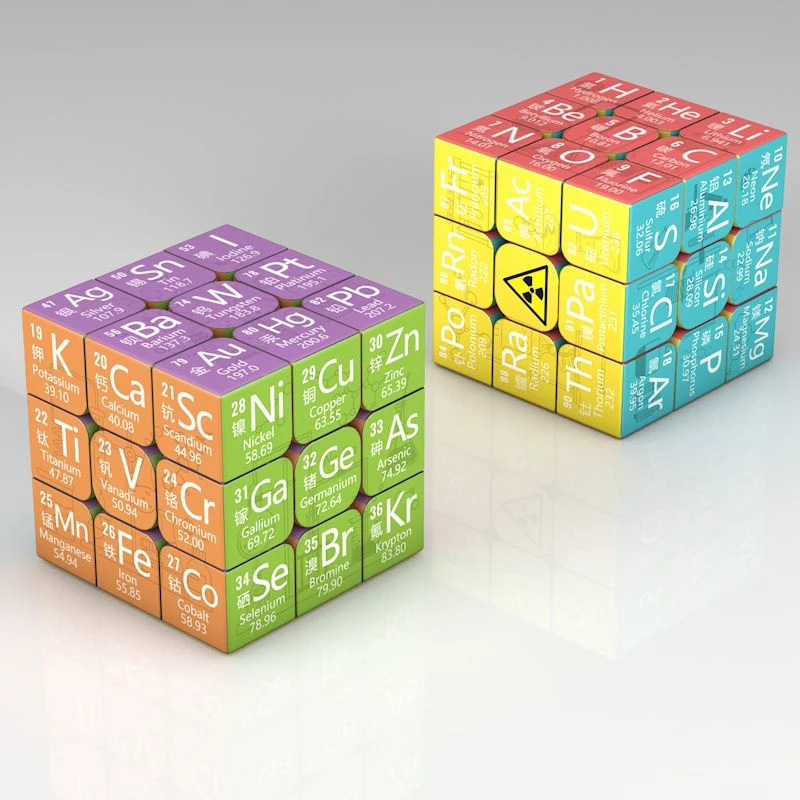 3x3x3 Magic Cube Chemical Periodic Table Physics Teaching 3x3 Cube Students Brain Training Educational Learning Toy for Children