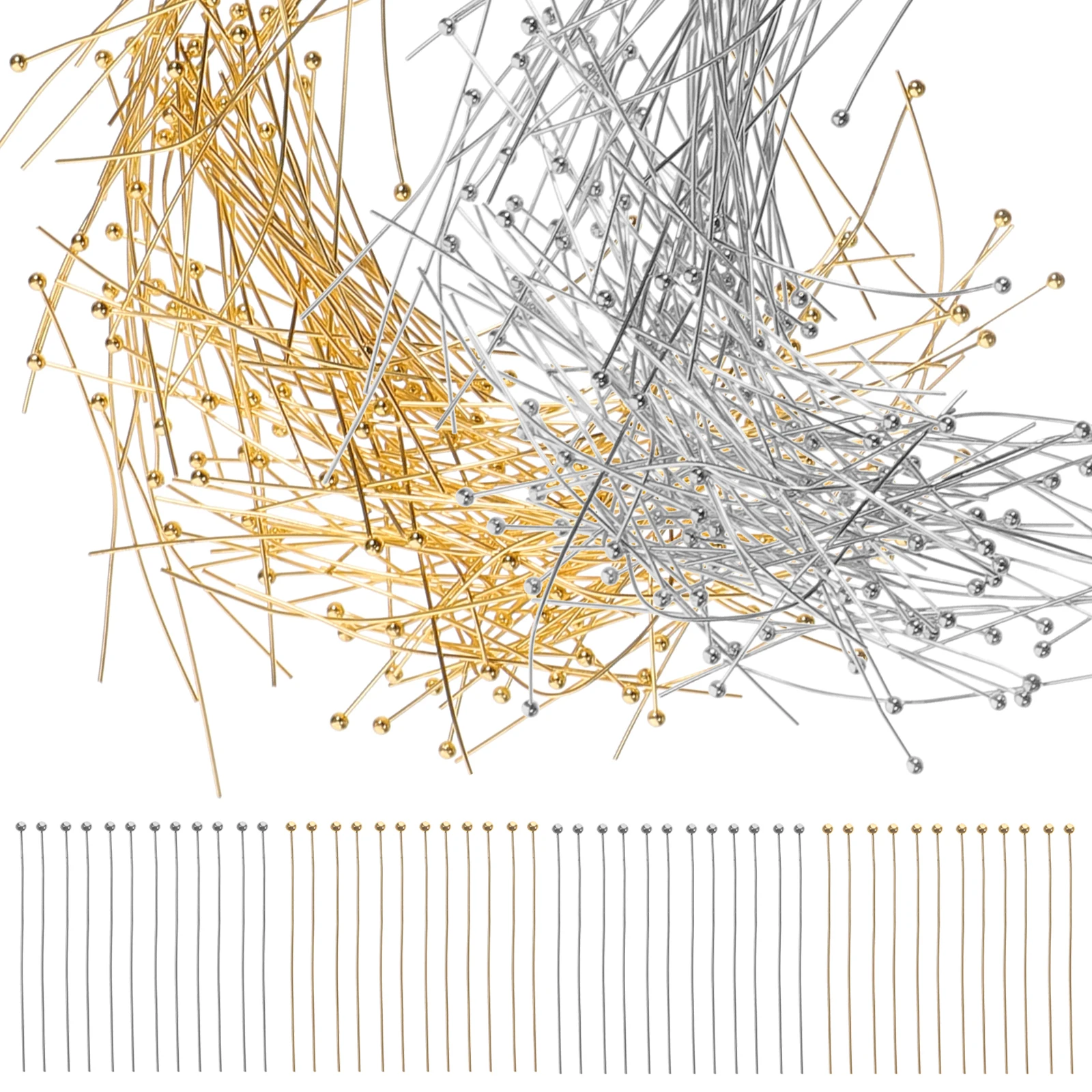 

400Pcs Ball Headpins for Jewelry Making DIY Beading Headpin Supplies Craft Projects Reusable Metal Pins Decorative Connector