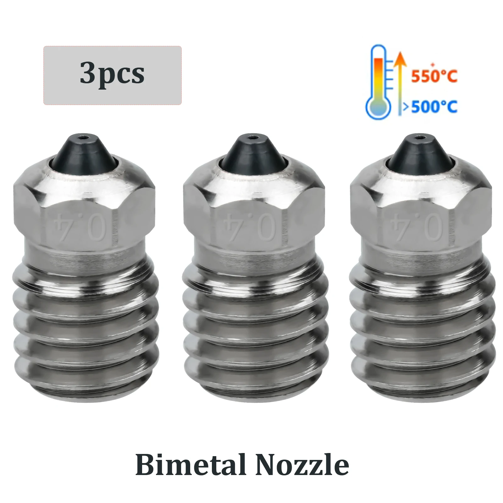 Nozzles Bimetal For Bambu Lab Hotend kit 0.4mm 0.6mm Copper Plating For V1 V2 V3 Hotend Nozzle 3D Printer Parts X1C P1P series image 3