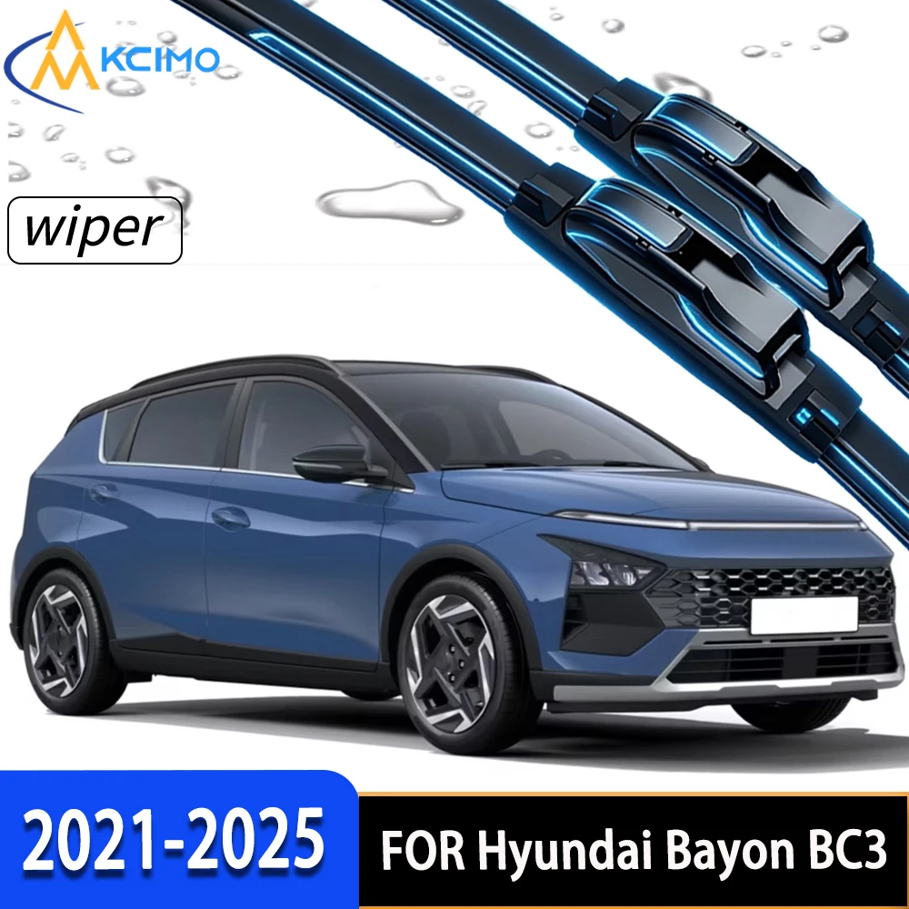

Durable Rubber Front Windscreen Wiper Blades, Stable Performance Under All Weather Conditions for Hyundai Bayon BC3 CUV 2021-202