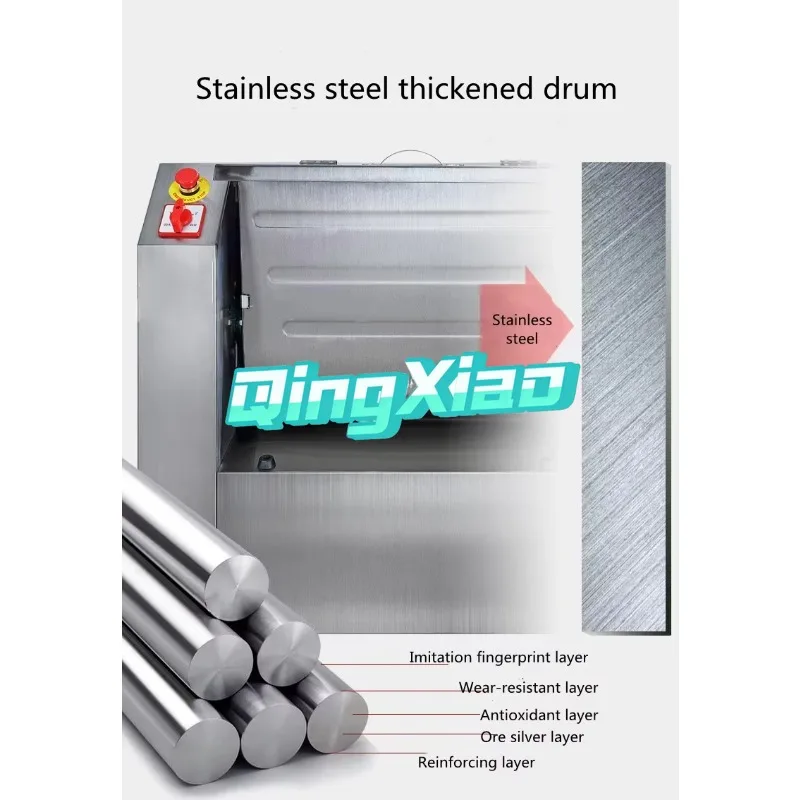 Automatic Horizontal Spiral Dough Mixer 15kg 50kg Stainless  Steel For Bakeries  Wheat Flour Biscuit  Commercial  Baking Machine