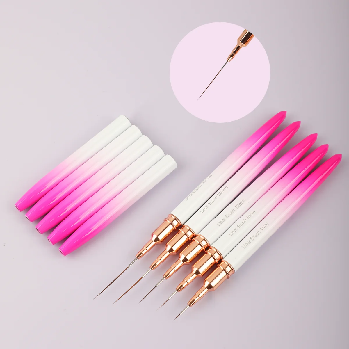 5pcs Nail brush French Stripe Nail Art Line Painting Pen 3D Tips Manicure slim Line Drawing Pen UV Gel Brushes Painting Tools