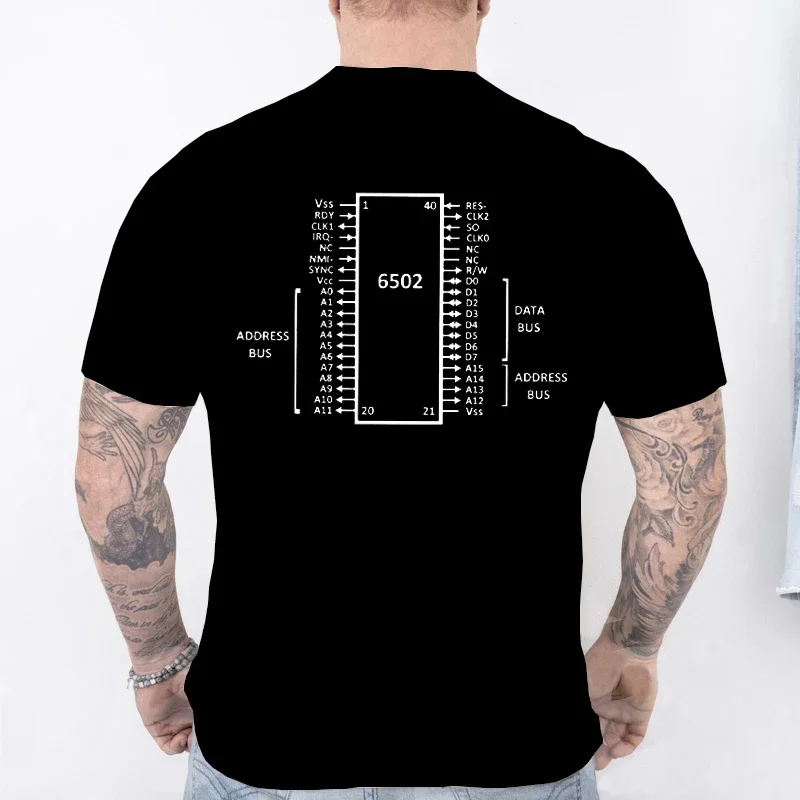 New Summer O Neck Short Sleeve T-shirt for Men Technology CPU Computer Electronics Fshion T Shirts Tee Cotton Casual Tops