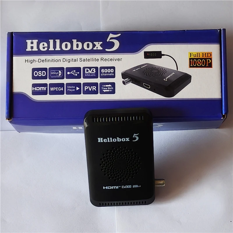 

2025 Hellobox 5 Receiver Satellite TV Receiver DVB-T2 DVB S2 Combo TV Box Tuner Satellite TV Receiver DVB S2X H.265 PK Hellobox8
