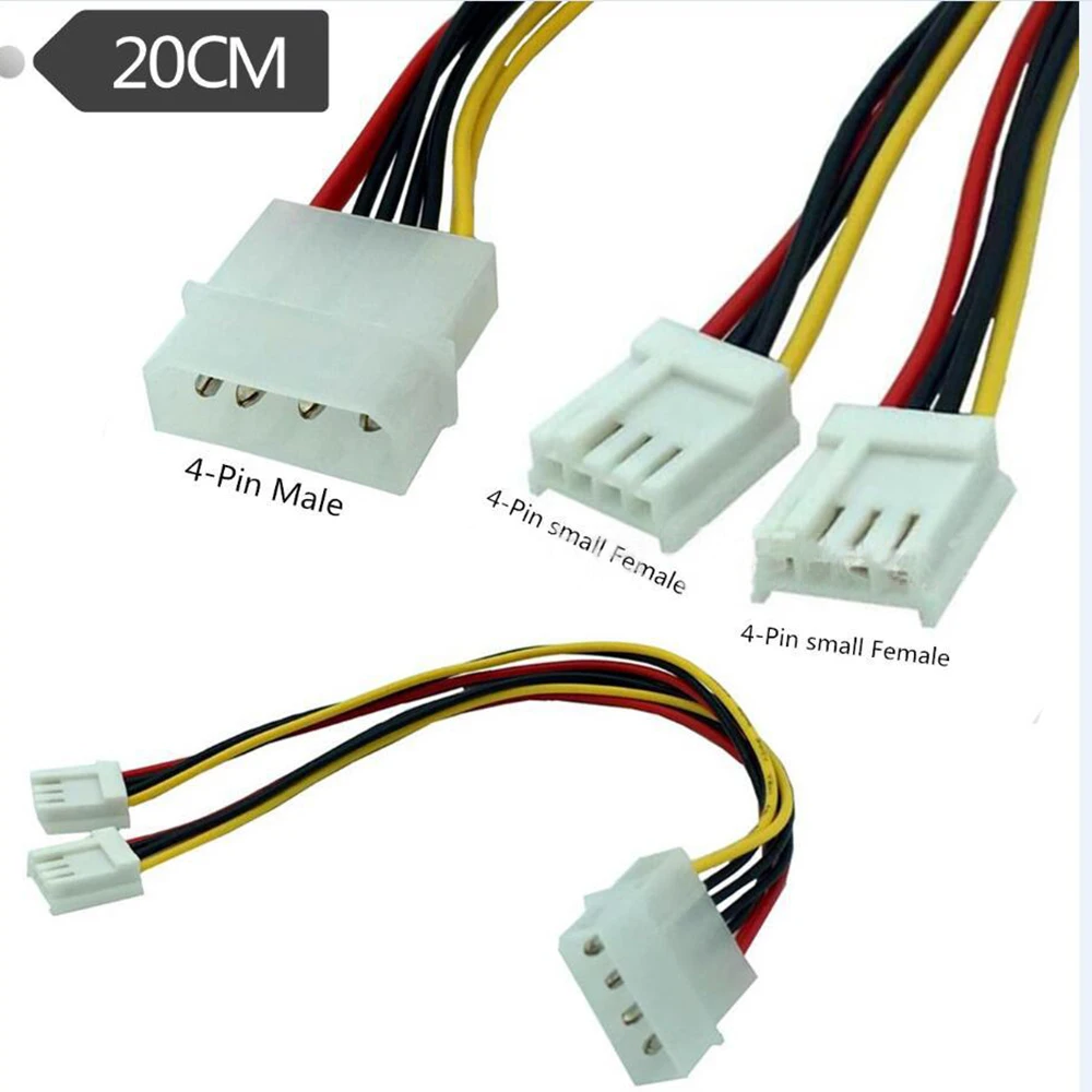 IDE to FDD Power Cable Splitter Floppy Disk Driver Power Supply Wire Adapter Big 4 Pin to 2 Small 4 Pin Extend Line Converter