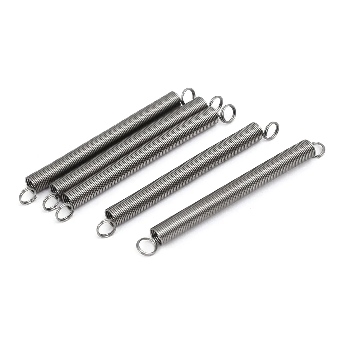 5pcs 304 Stainless Steel Tension Springs Silver Tone