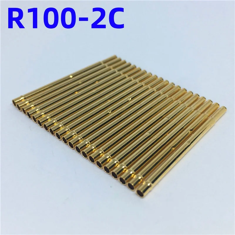 

20/100PCS R100-2C Test Pin P100-B Receptacle Brass Tube Needle Sleeve Seat Crimp Connect Probe Sleeve 29.3mm Outer Dia 1.67mm