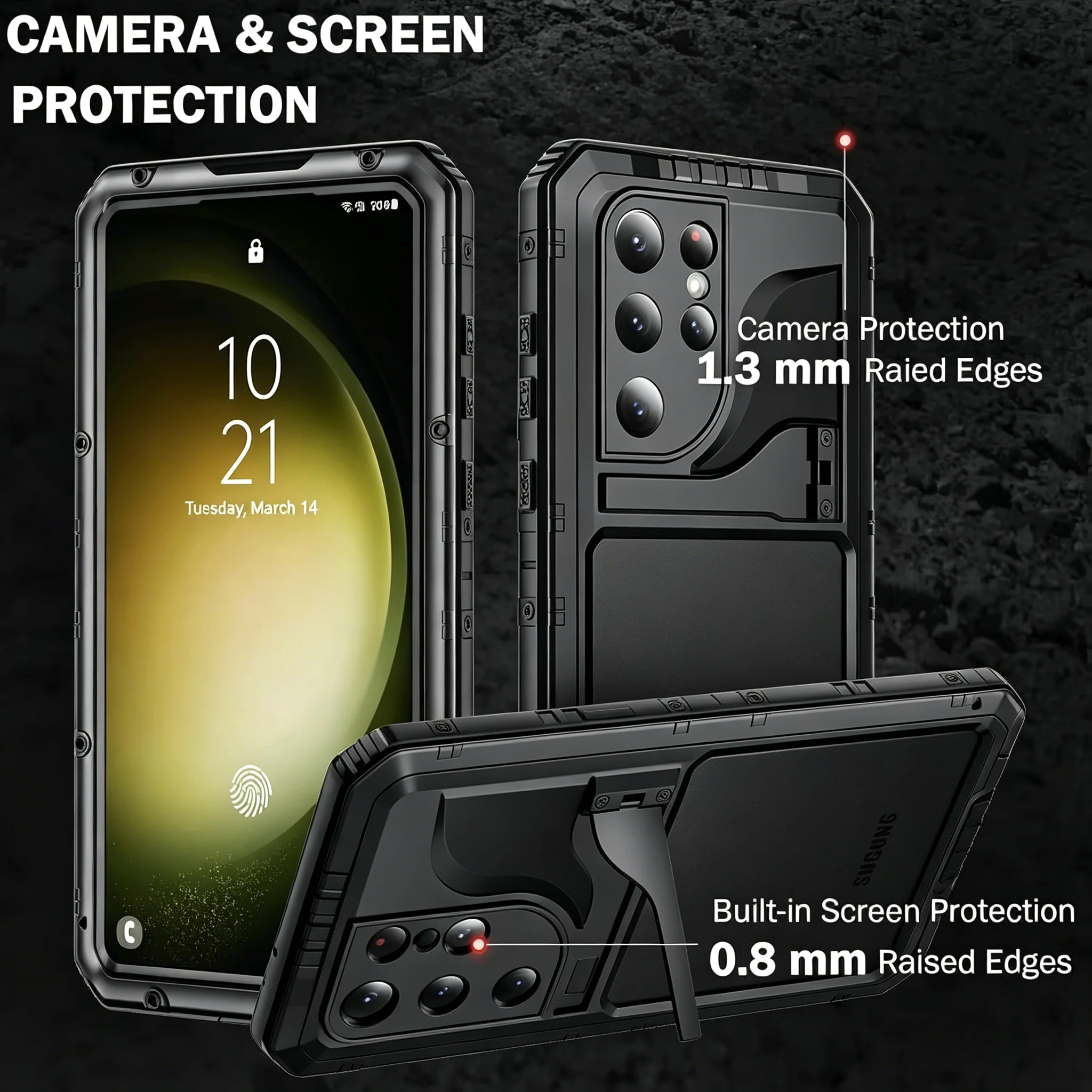 

For Samsung S25 S24 S23 Ultra S22 Plus IP68 Aluminum Waterproof Case Heavy Duty Metal Holder Shockproof Screen Lens Protector