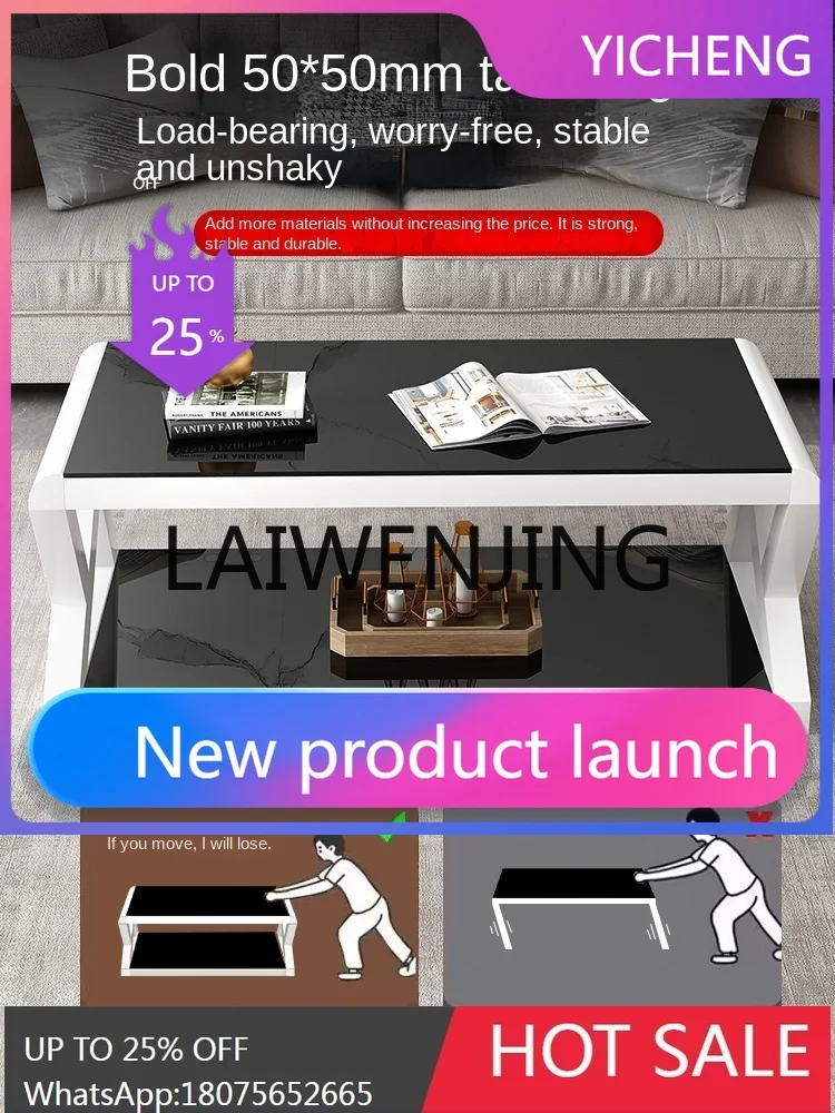 

LYY Tempered Glass Floor Cabinet Coffee Table Combination Bedroom TV Stand