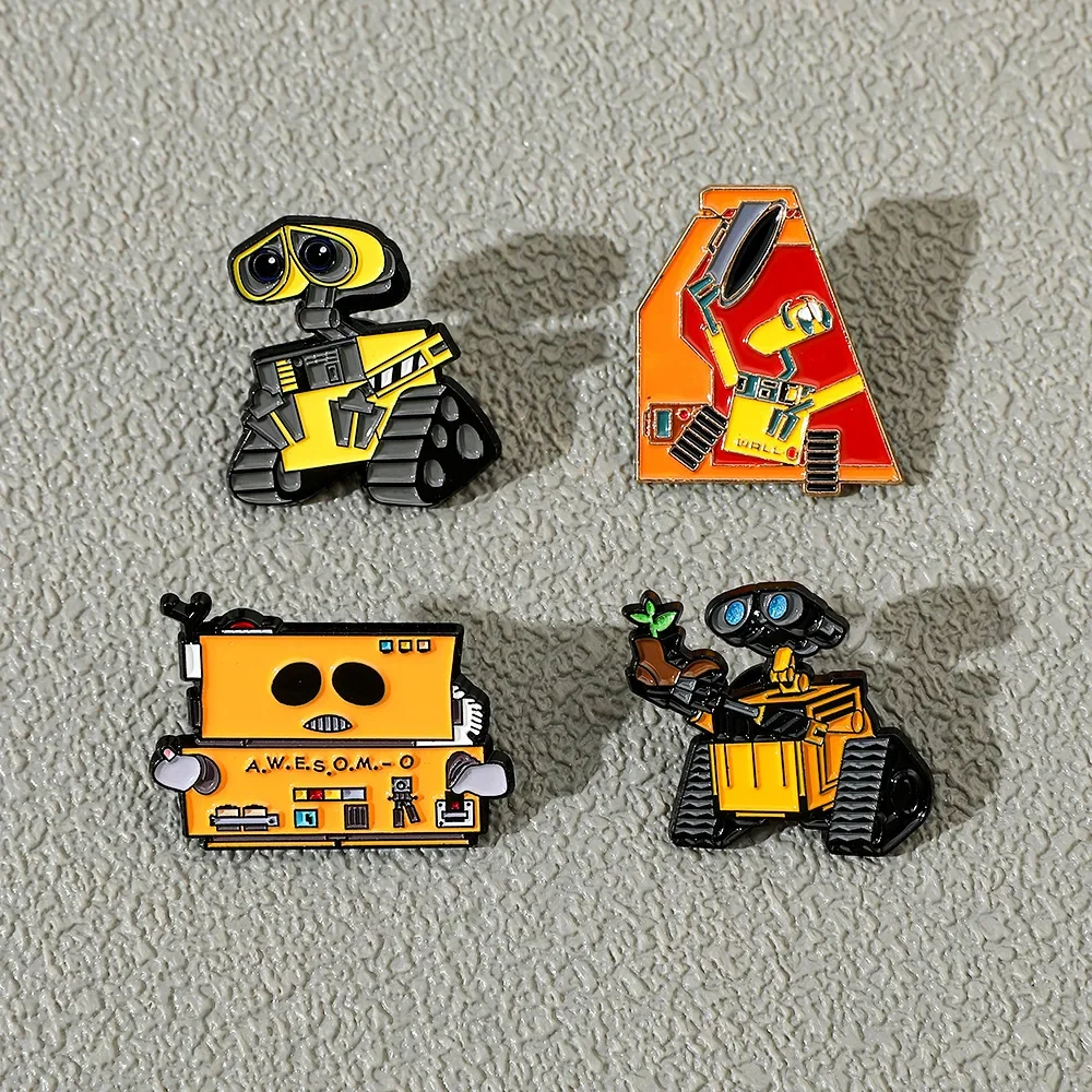 New Disney Walle Enamel Pins Cartoon Robot Eva Metal Brooch Backpack Badge Halloween Accessory Gifts for Friends Fashion Jewelry