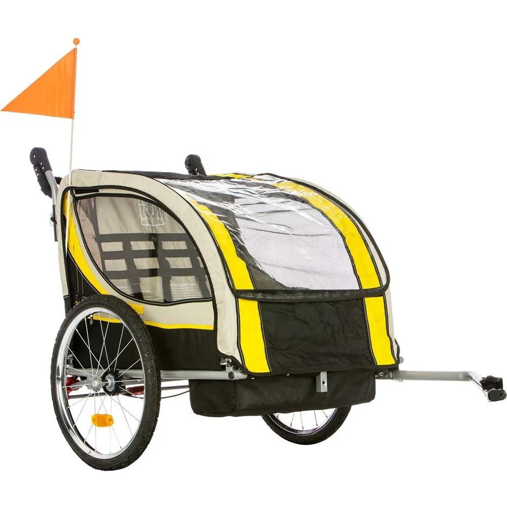 Stroller for Outdoor Camper Baby Bike Trailer 2-seats Child