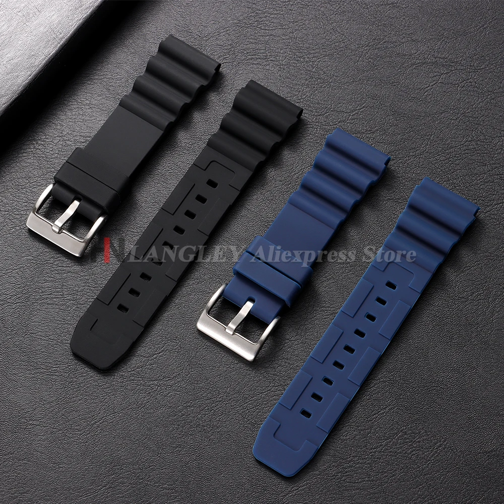 20mm 22mm Weiches Silikon-Gummi-Uhrenarmband für Herren und Damen, Sportliches Wasserdichtes Armband mit Dornschließe für Seiko SKX007 SRP777J1 – Detail 4
