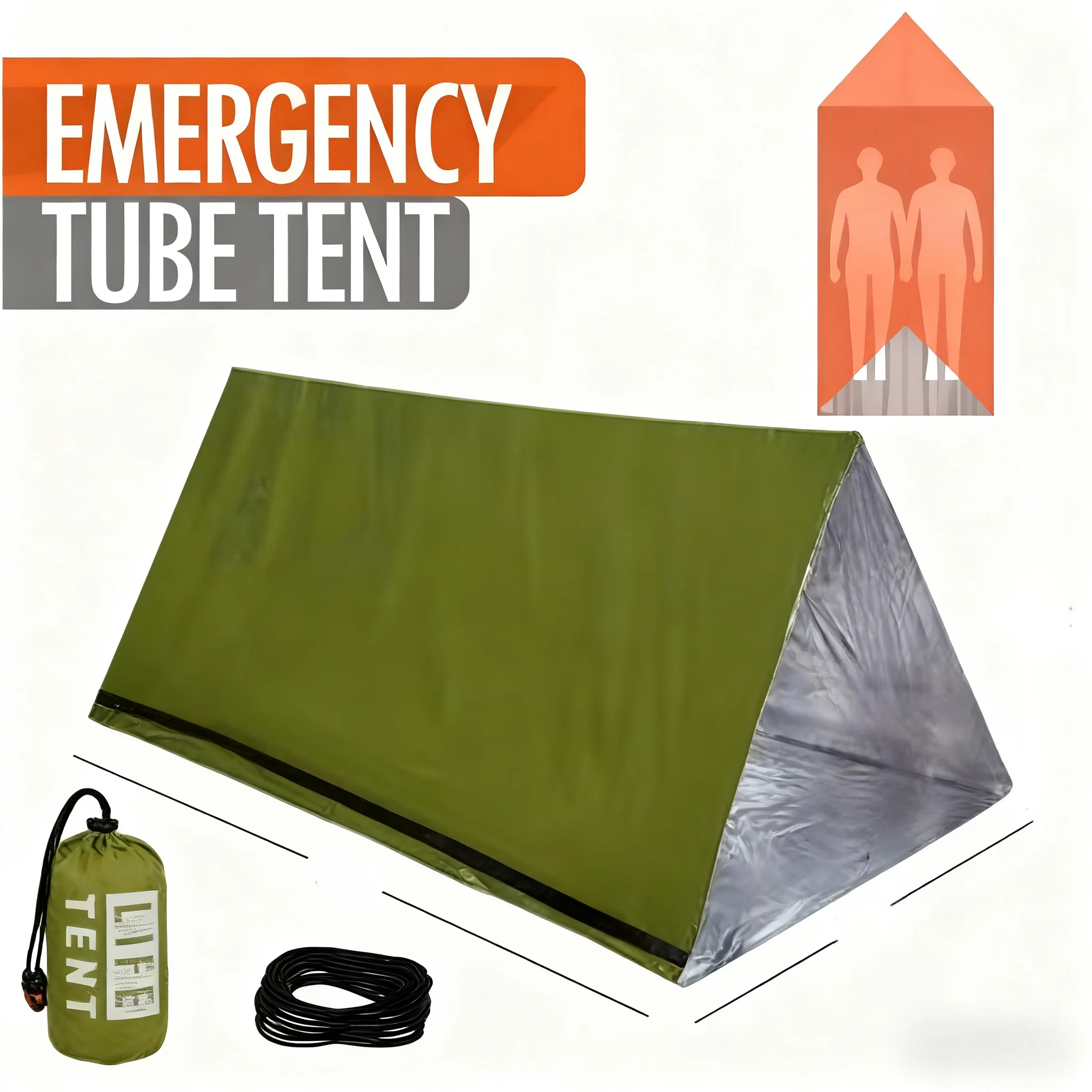 Tienda de emergencia para 2 personas, pérgola de viaje impermeable para acampar, casa de campaña familiar, tiendas turísticas, abrigo de equipo fresco