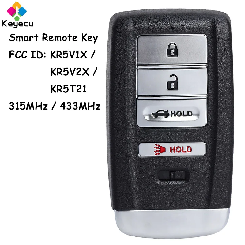 

KEYECU Smart Remote Control Car Key With 4 Buttons 315MHz 433MHz ID47 for Acura TLX ILX RLX 2015-2023 Fob KR5V1X KR5V2X KR5T21