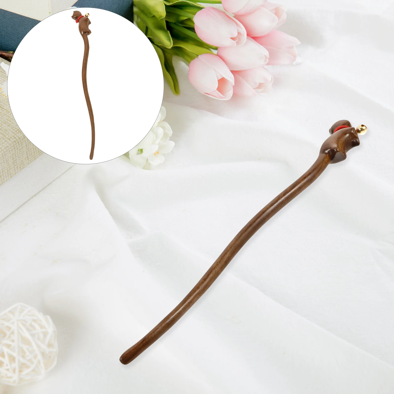 

Kitten Hairpin Women Accessories Bun Wood Chopsticks Dancing Toy Curling for Teen Girls Sandalwood