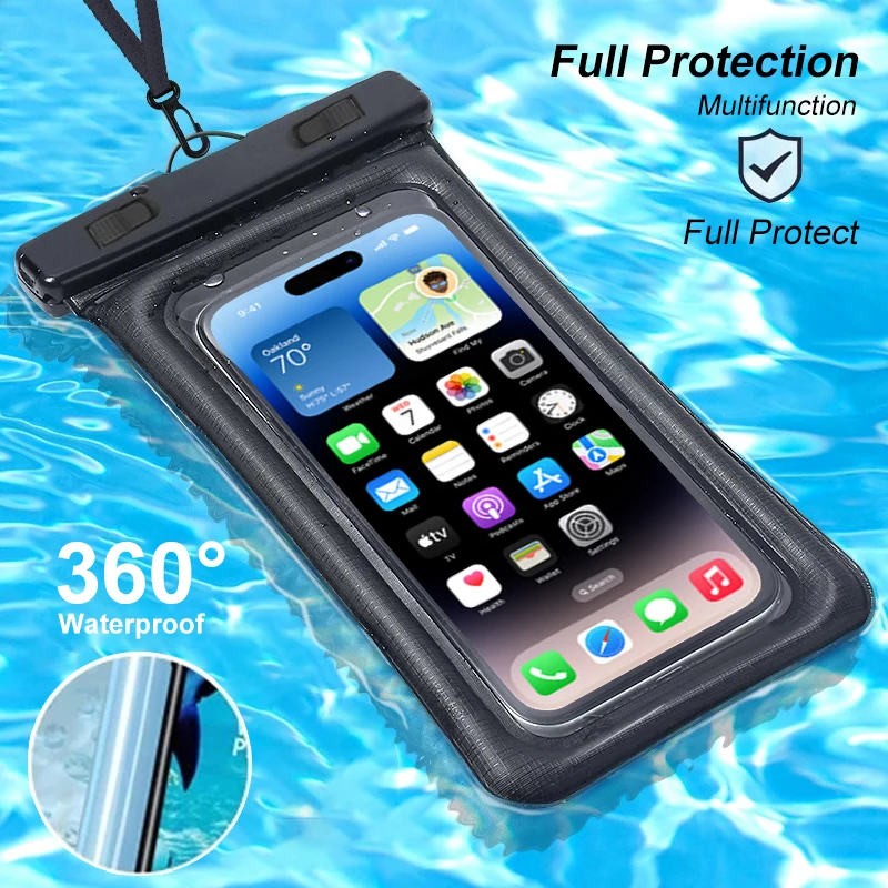 360 Full Cover Airbag Bag Swim Diving Waterproof Phone Case For iPhone 14 13 11 12 15 Pro Max Plus Samsung S23 Ultra Accessories