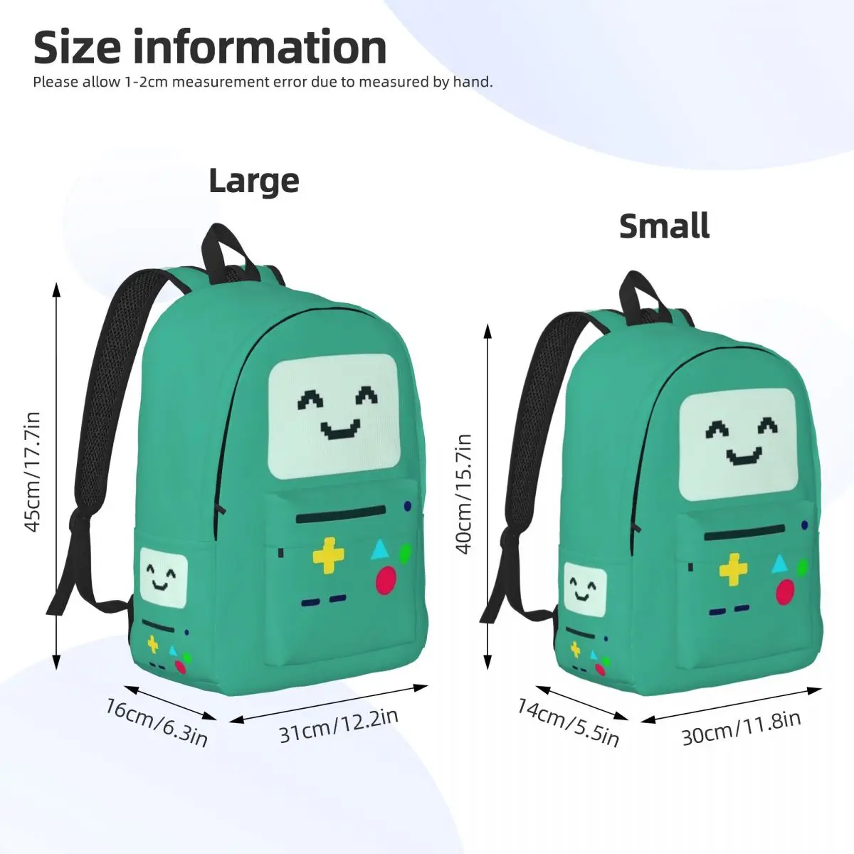 BMO Robot Backpack for Kids and Adults Schoolbag Student AdventureTime Cartoon Game Robots Bookbag Boy Girl Travel Bag Daypack