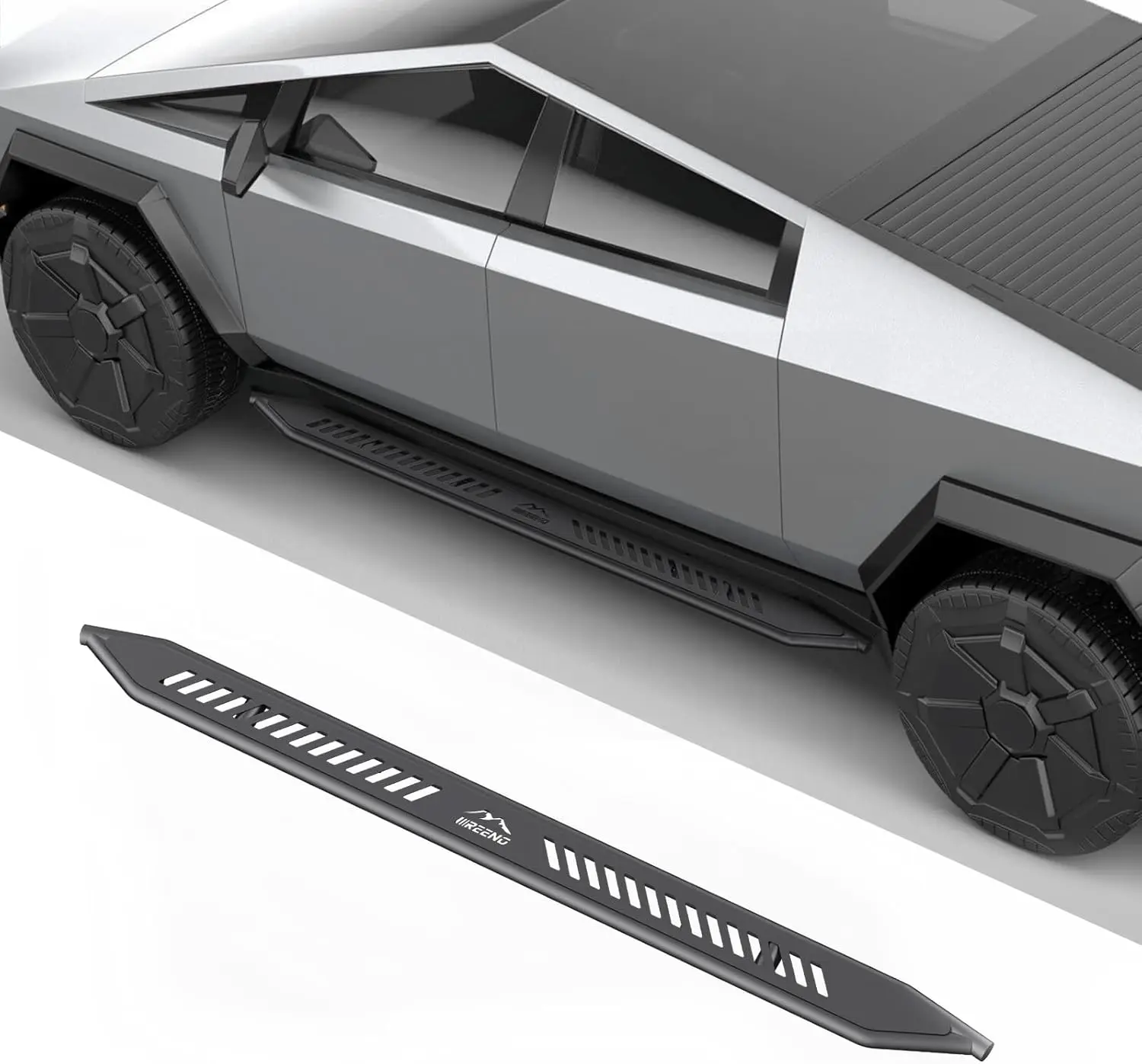 

Сверхмощные подносы для Cybertruck Tesla 2024 2025 года, боковые ступеньки с монтажными кронштейнами, текстурированный черный цвет, без сверления
