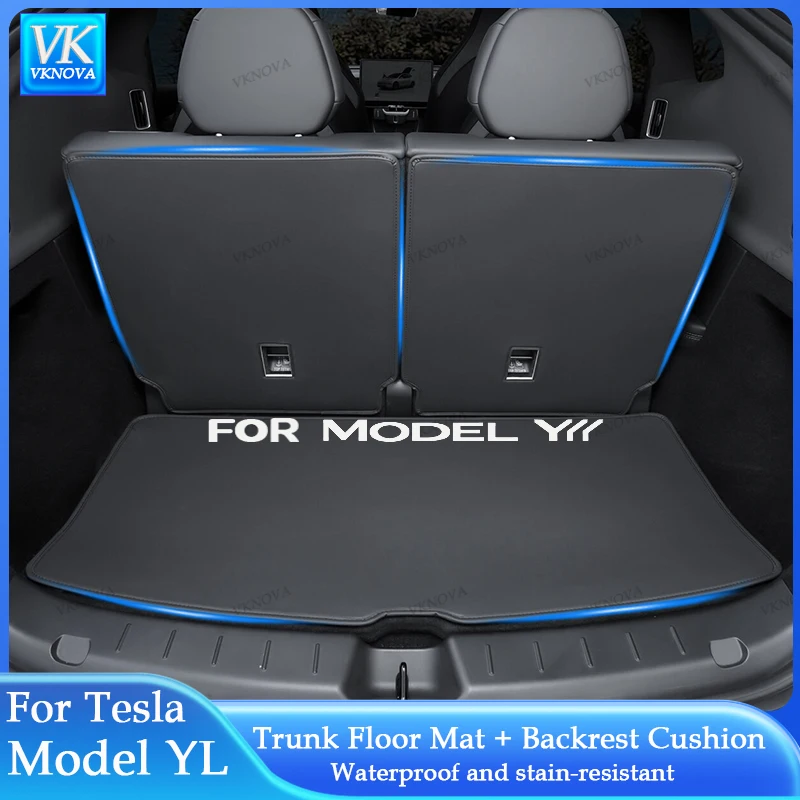For Tesla Model Y L 2026 Trunk Mat Full Coverage Trunk Both Side Guards Seat Backrest Protective Pad Cargo Liner Anti Dirty Mat