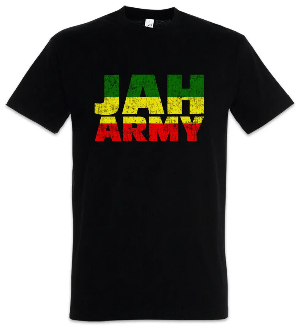 Jah Army T-Shirt Rasta Rastafari Babylon Irie Ska Reggae Jamaica Africa Ethiopia