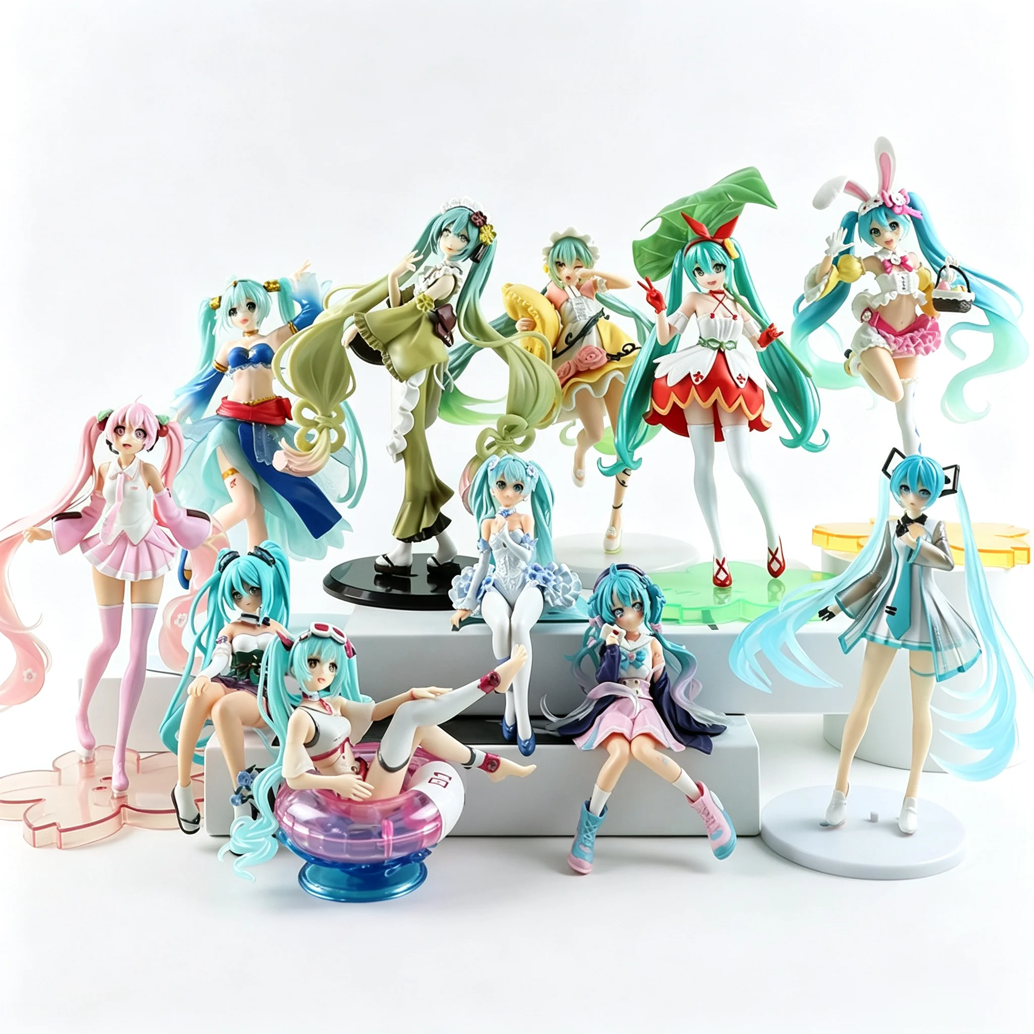 Nouvelle figurine d'action Hatsune Miku, collection Kawaii, modèle rose Sakura, poupée kawaii, jouets de collection, décoration de gâteau