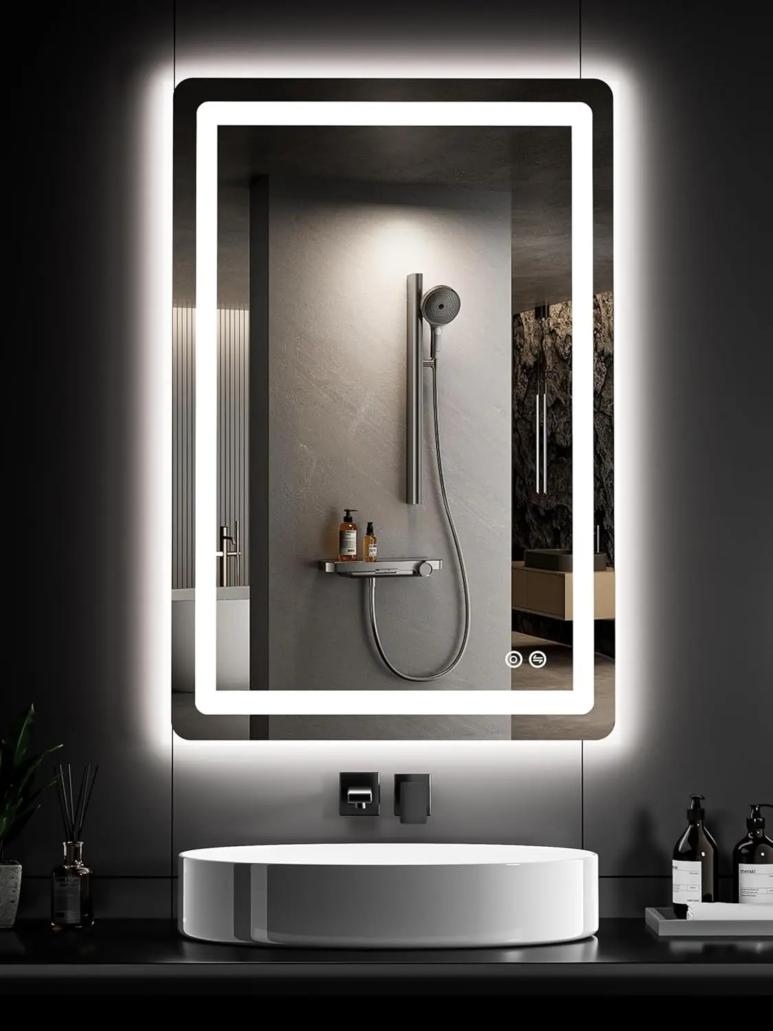 

36x24 Inch LED Bathroom Mirror with Anti-Fog, Dimmable 3-Color Lighting, Memory Function, Shatterproof Glass