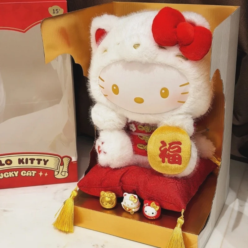 

Sanrio Characters HelloKitty Lucky Cat Blind Box Kitty Anime Figure Mystery Box Surprise Ba Room Decor Vinyl Face Doll Toys Gift