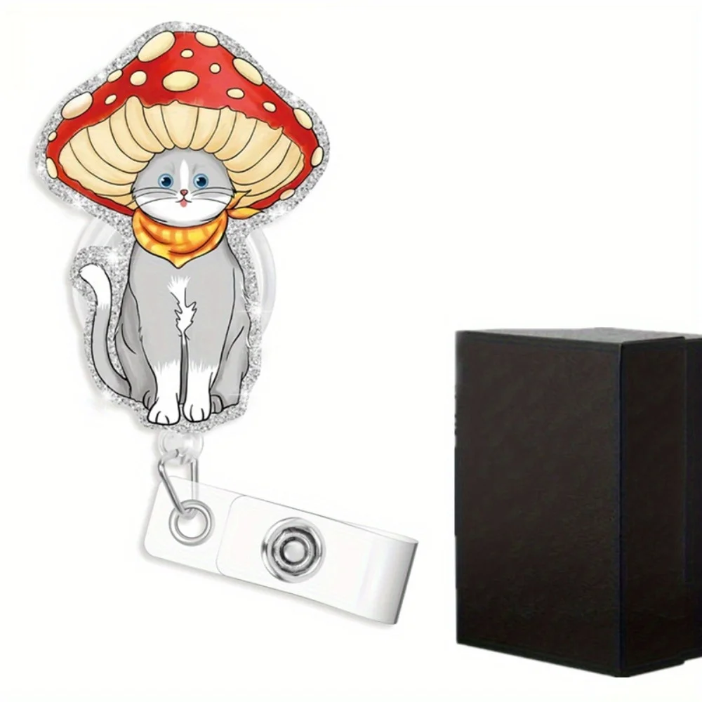 Set de regalo con carrete de insignia de vaca de las Tierras Altas. Lindo clip de identificación retráctil para enfermeras, médicos y profesores.