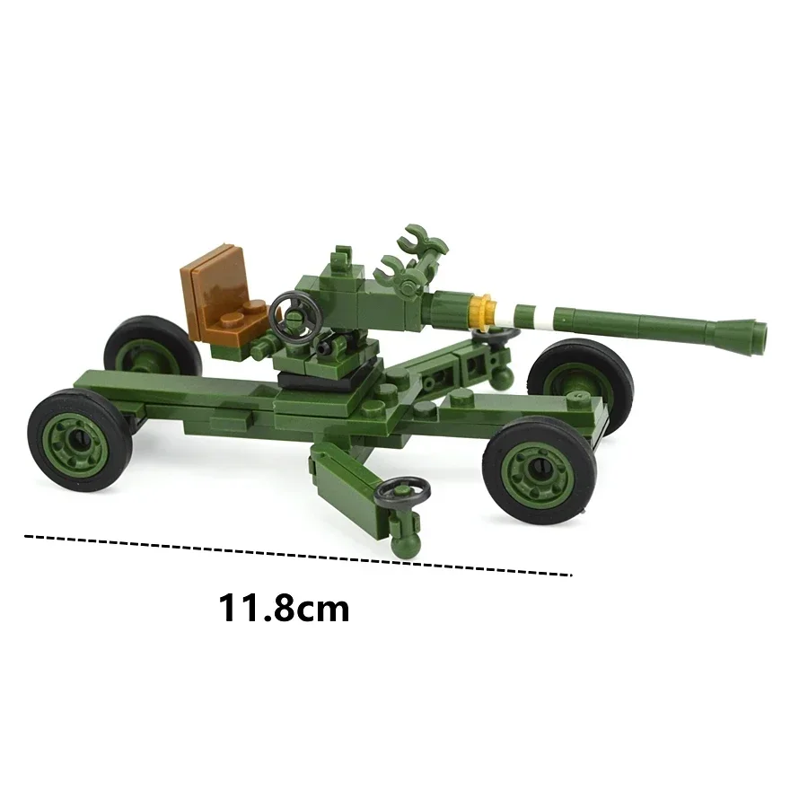 Army Toys German Soviet Soldiers Figure Anti-tank Gun Anti-aircraft Rocket Model Military Weapons WW2 Gun Cannon Building Blocks