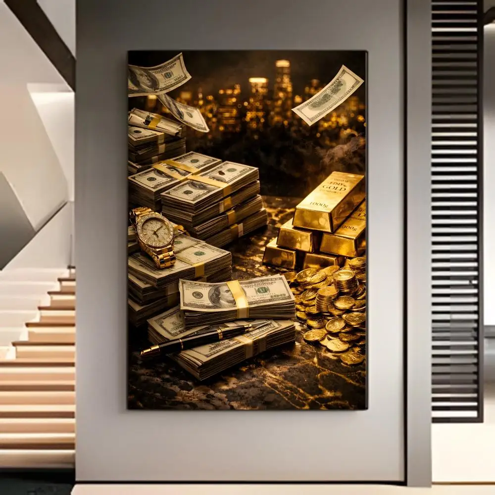 Concept U.S. Dollars and Gold Poster American Film Mural Home Childrens Room Wall Decor Print - view 3