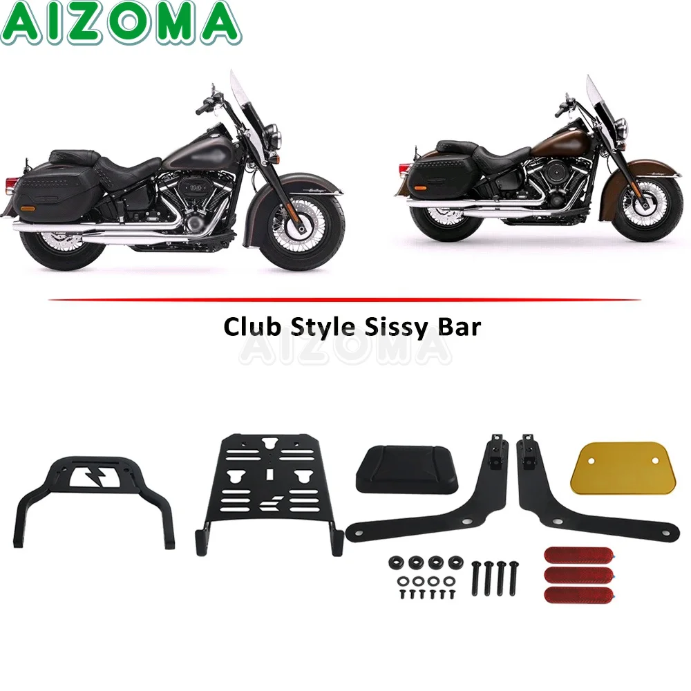 Motorcycle Backrest Shelf Club Style Sissy Bar Rear Passenger Seat Back Rest For Harley Softail Street Bob FXBB FXBBS 2018-2025 - view 5