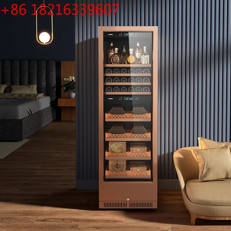TAO Cigar cabinet Fingerprint password Double temperature constant temperature and humidity Red wine cigar integrated cabinet