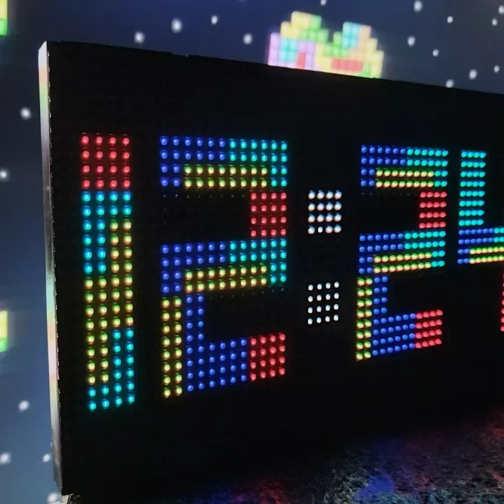 RGB WIFI Digitale Automatische Timing Klok Dot Matrix Klok Multifunctioneel Blok LED Full Color Display Klok