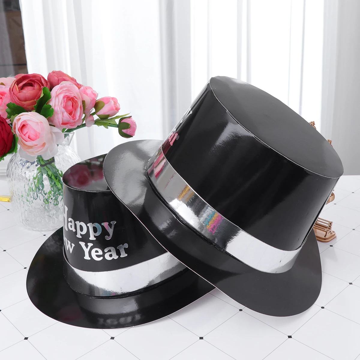 

8 PCS Paper Hat Birthday Headdress Decoration New Year Tophat Cosplay Photo Props Cap Party Favors