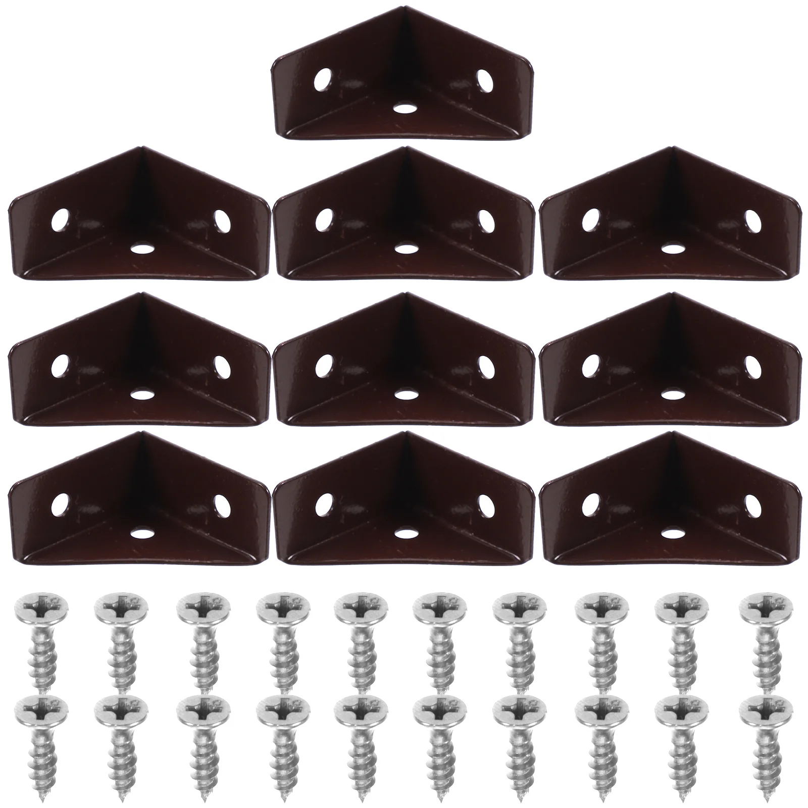 

10Pcs Durable Metal Corner Braces Furniture Joint Fasteners Rustproof Shelving Brackets for Walls and Cabinets