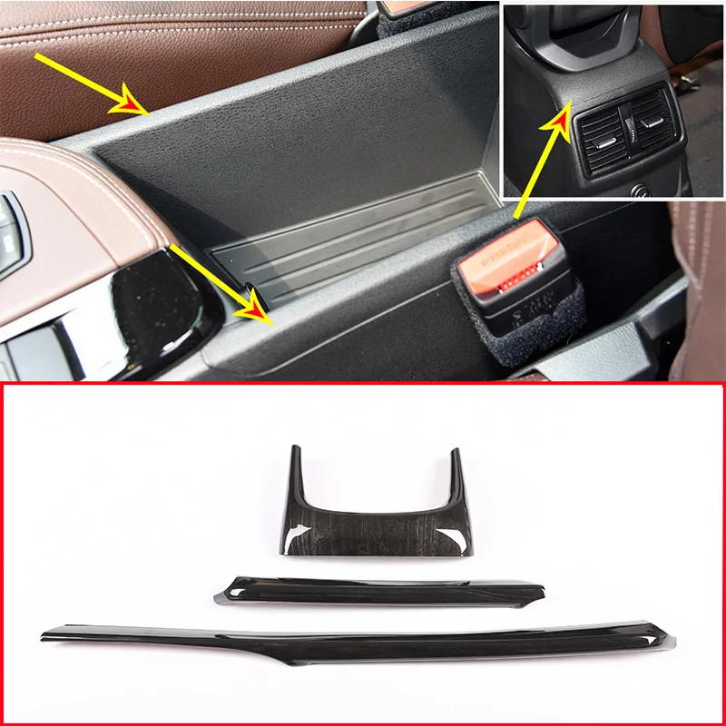 

3pcs Black Wood Grain For BMW X1 F48 2016-19 ABS Car Armrest Box Decoration Trim Parts For BMW X2 F47 2018 2019 Left Hand Drive