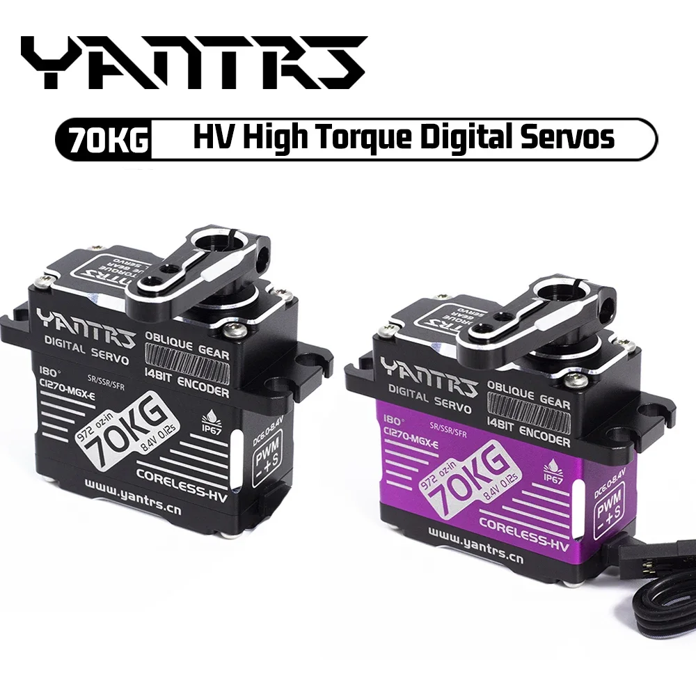 

YANTRS 70KG 8.4V HV High Torque Waterproof Coreless Digital Servos for 1/10 1/8 RC Model Car Crawler Buggy Accessories