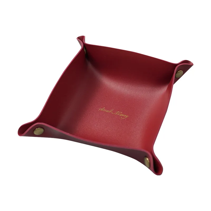 Nordic Stil Leder Ablage Desktop-Organizer Für Schlüssel Schmuck Kosmetische Lagerung Box Klapp Organizer Hause Dekoration
