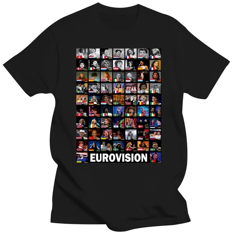 New 2020 Summer Style T-Shirt EUROVISION WINNERS 1956-2017 T SHIRT T Shirts