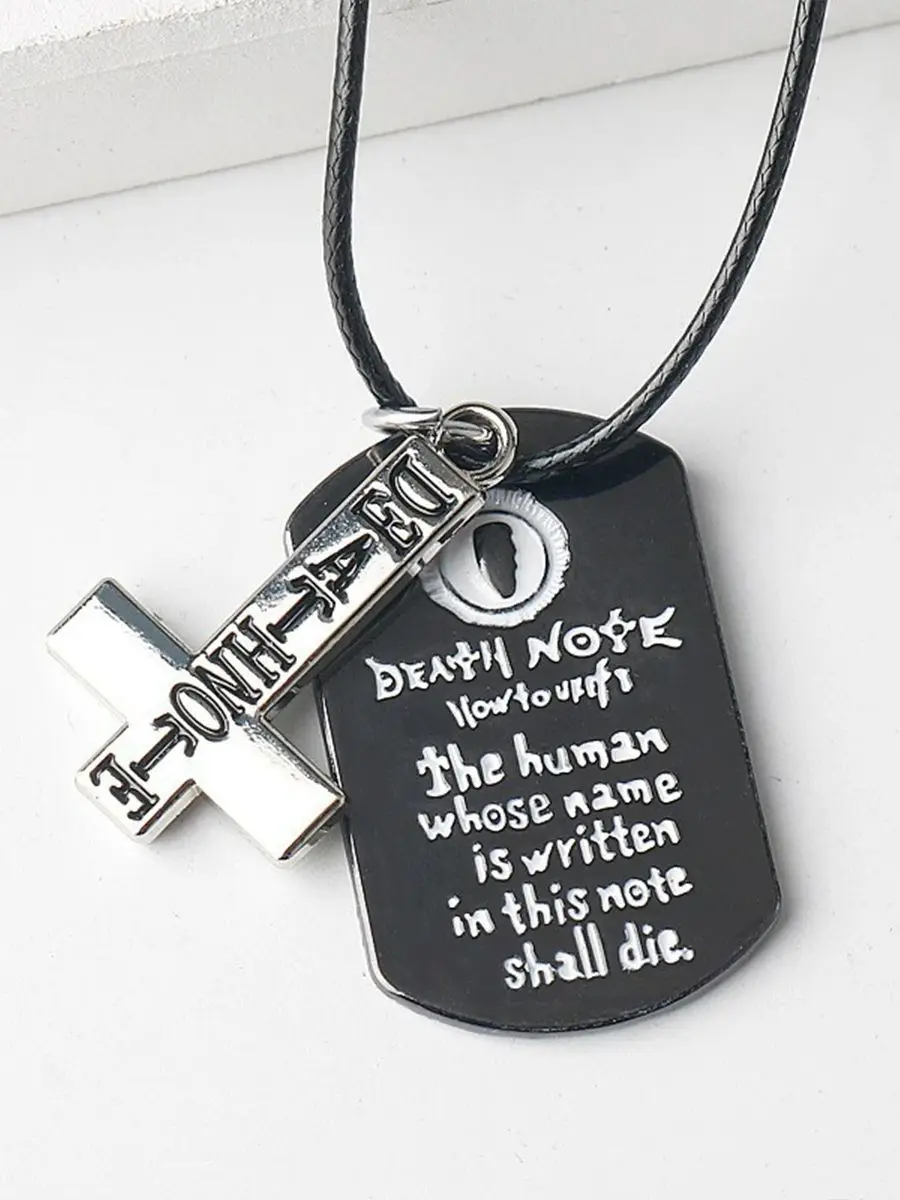 Anime Death Note collier corde cuir tour de cou mode noir carnet de notes modèle pendentif collier pour femmes et hommes accessoire
